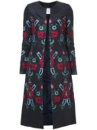 Oscar De La Renta Embroidered Coat - Blue
