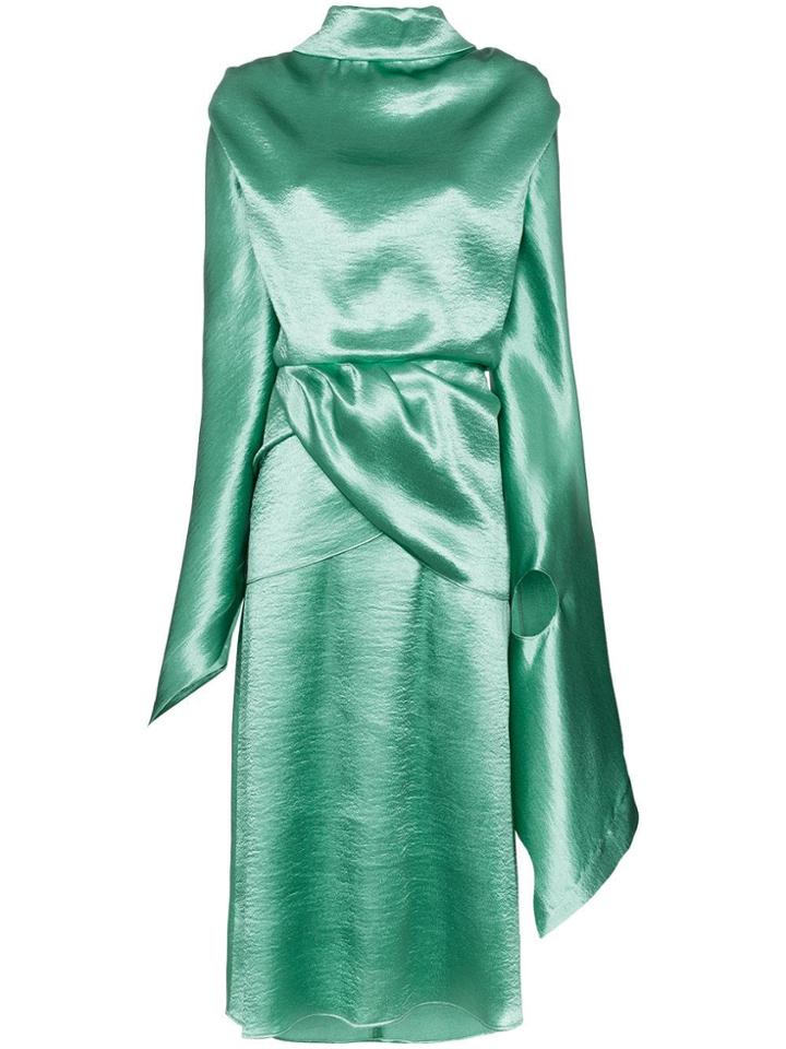 Christopher Kane Tie-back Satin Dress - Green