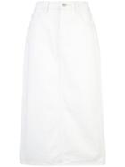 Oscar De La Renta Pencil Denim Skirt - White