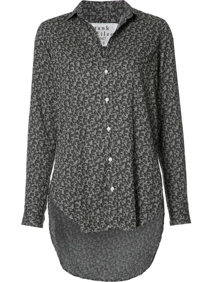 Frank & Eileen 'grayson' Blouse, Women's, Size: Large, Grey, Cotton