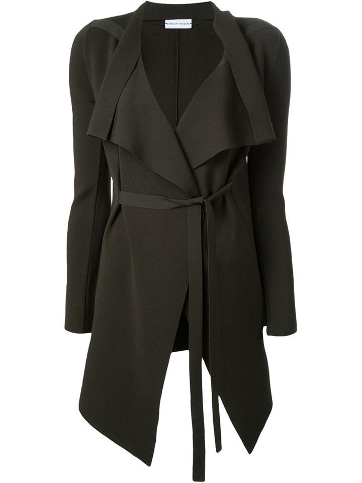 Scanlan Theodore Crepe Knit Drape Front Jacket