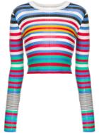 Dvf Diane Von Furstenberg Striped Cropped Sweater - Multicolour