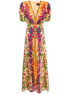 Saloni Lea Long Dress - Orange