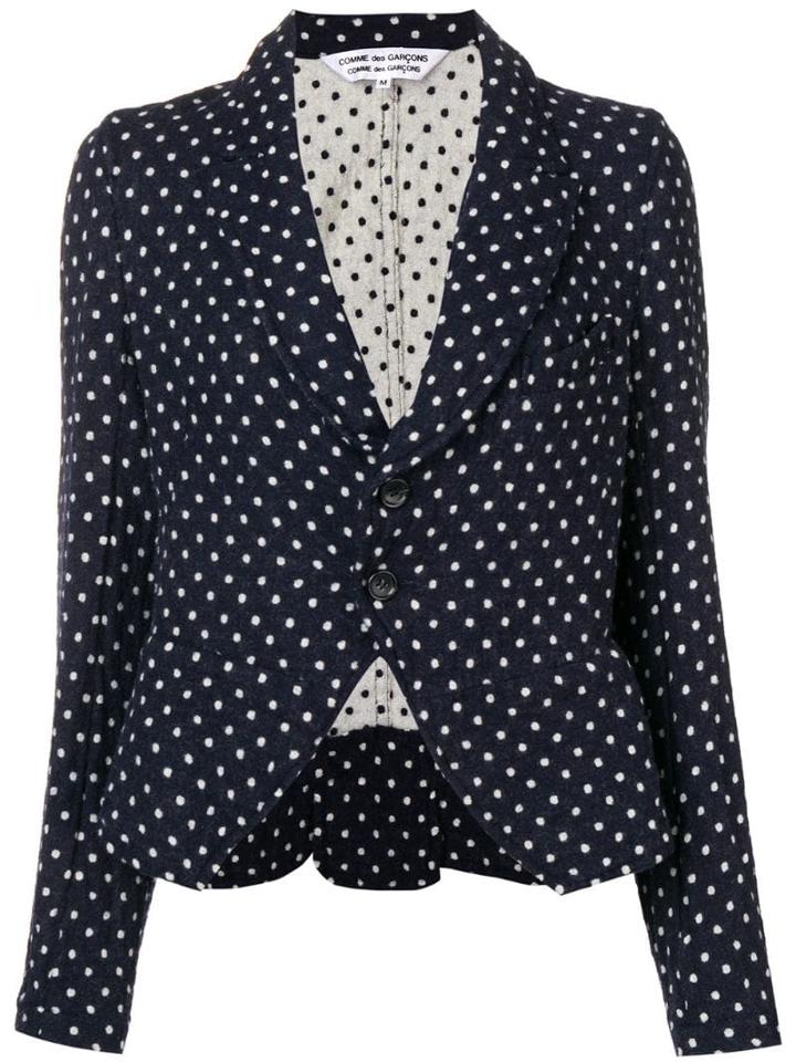 Comme Des Garçons Pre-owned Polka Dot Print Blazer - Black