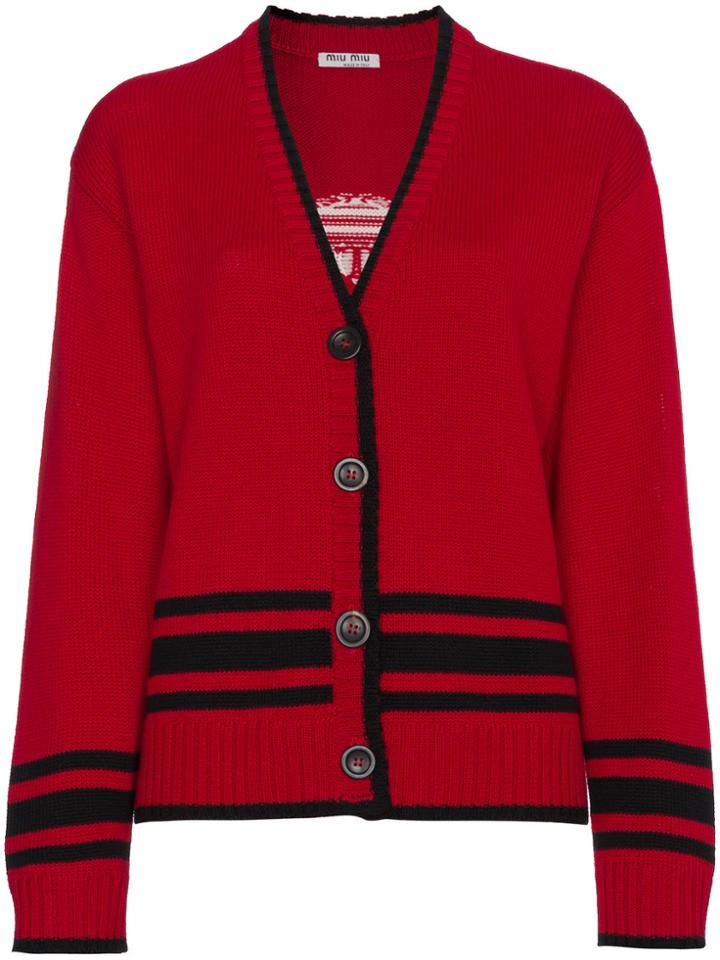 Miu Miu Wool Ufo Cardigan - Red