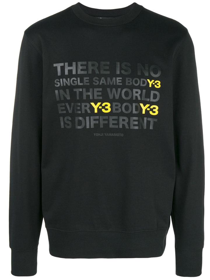 Y-3 Slogan Print Sweatshirt - Black