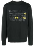 Y-3 Slogan Print Sweatshirt - Black