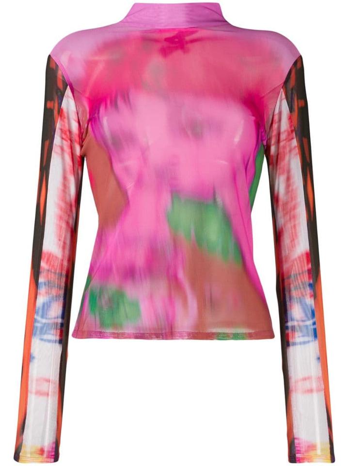 Chopova Lowena Mesh Panelled Top - Pink