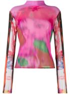 Chopova Lowena Mesh Panelled Top - Pink