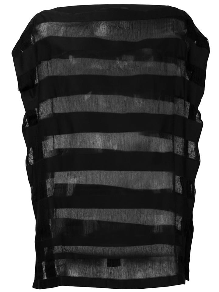 Federica Tosi Sheer Stripe Top - Black