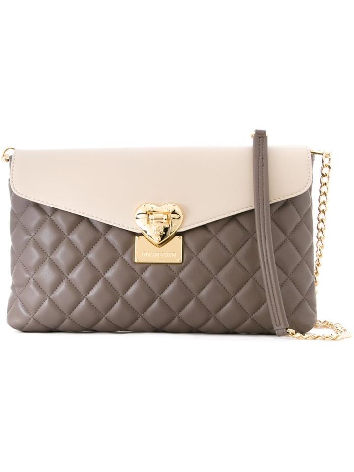 Love Moschino Colour Block Quilted Bag, Women's, Brown