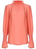 Erika Cavallini Flared Sleeve Blouse - Pink & Purple