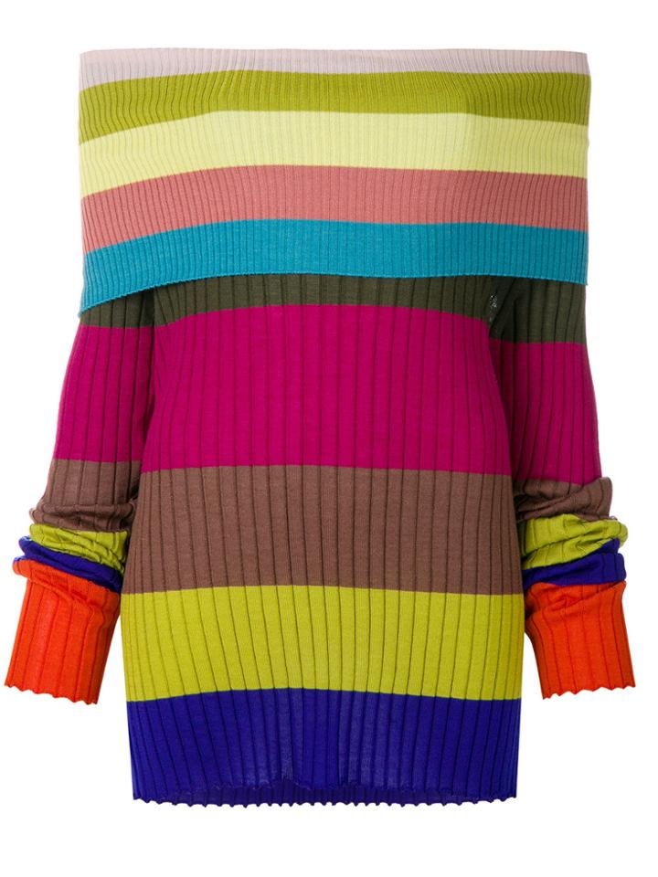 Antonio Marras Off Shoulder Striped Top - Multicolour