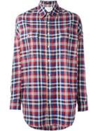 R13 Checked Shirt, Women's, Size: Small, Blue, Cotton
