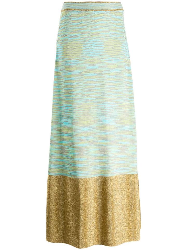 M Missoni Lurex Hem Maxi Skirt - Blue
