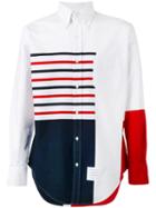 Thom Browne - Asymmetric Colour Block Shirt - Men - Cotton - 3, White, Cotton