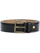 Ami Alexandre Mattiussi Square Buckle Belt, Men's, Size: 115, Black, Leather