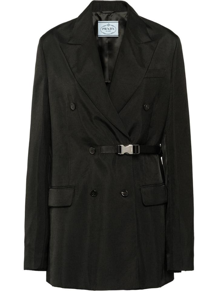Prada Technical Twill Coat - Black