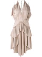 Philosophy Di Lorenzo Serafini - Tiered Ruffled Dress - Women - Viscose - 42, Pink/purple, Viscose