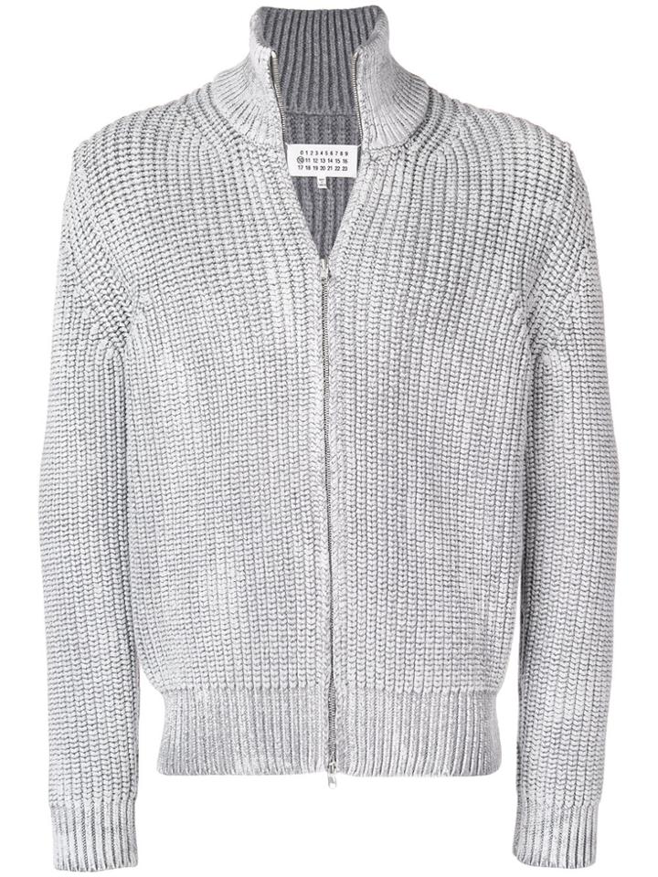 Maison Margiela Front Zipped Cardigan - Grey