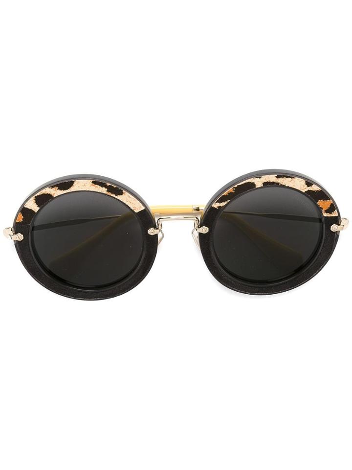 Miu Miu Eyewear Noir Round Sunglasses - Black
