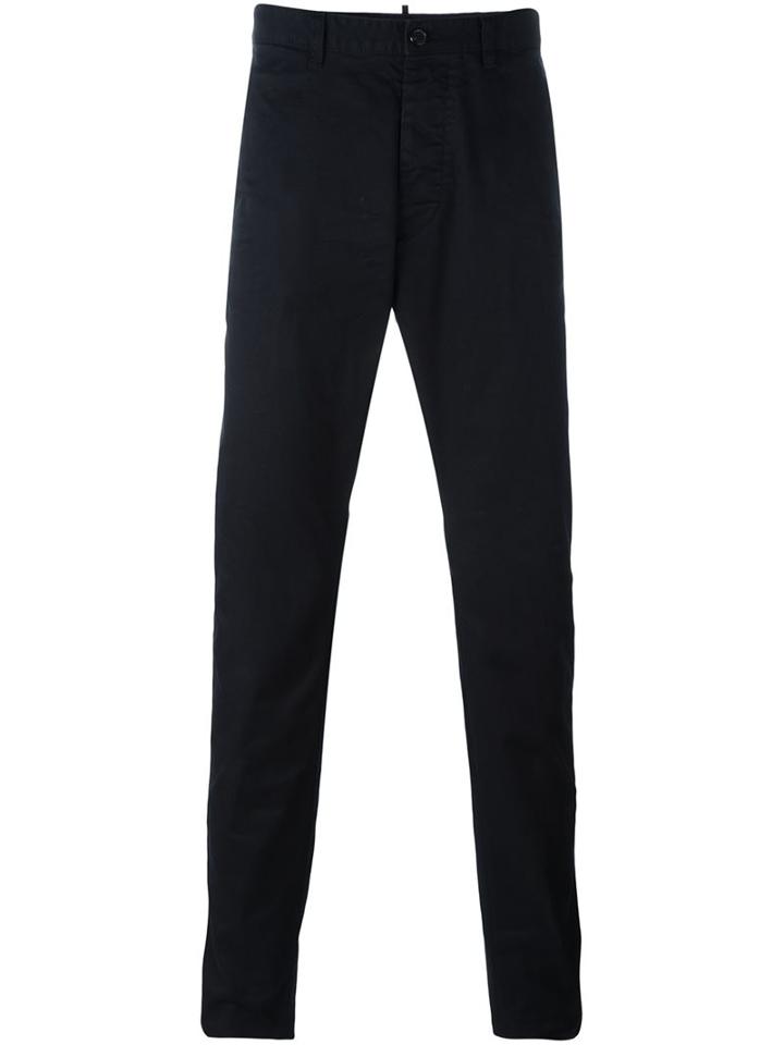 Dsquared2 Slim Fit Chinos, Men's, Size: 48, Black, Cotton/spandex/elastane