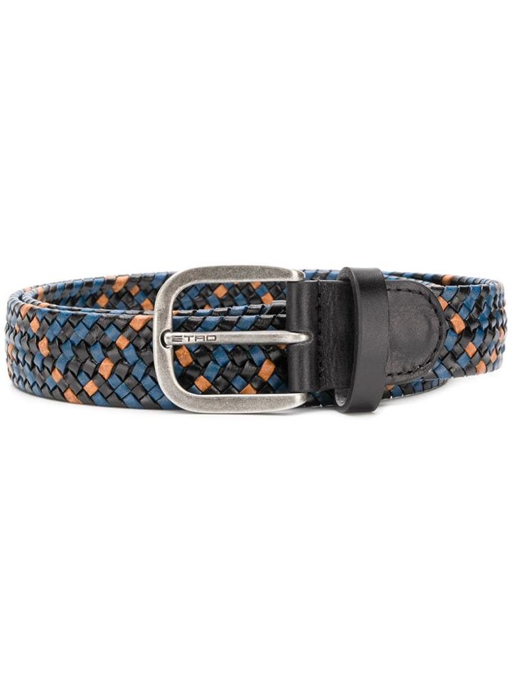 Etro Colour-block Woven Belt - Blue