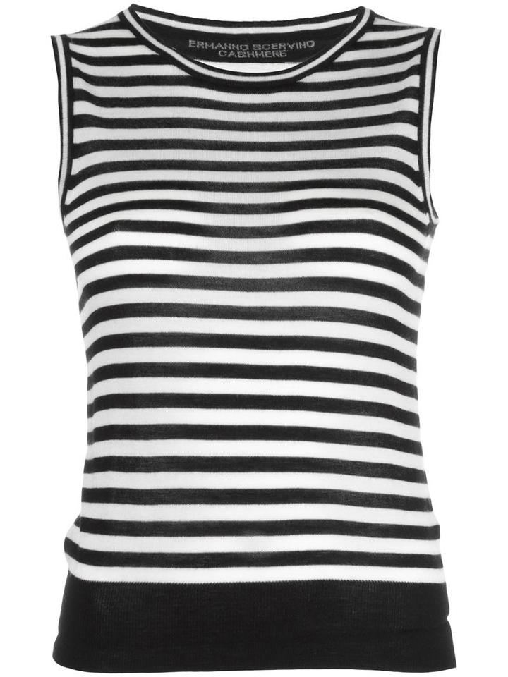 Ermanno Scervino Striped Tank Top, Women's, Size: 40, Black, Cashmere