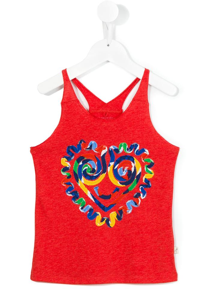 Stella Mccartney Kids Heart Print Tank Top, Girl's, Size: 8 Yrs, Red