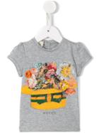 Gucci Kids - Bird Flower Hat T-shirt - Kids - Cotton - 3-6 Mth, Grey