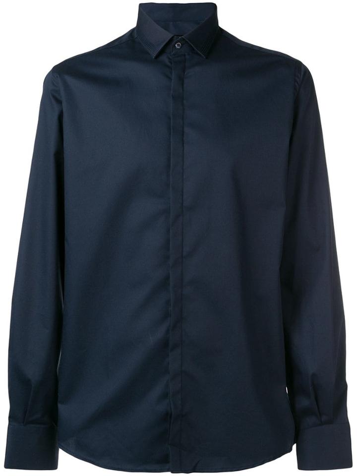 Karl Lagerfeld Fitted Button Down Shirt - Blue