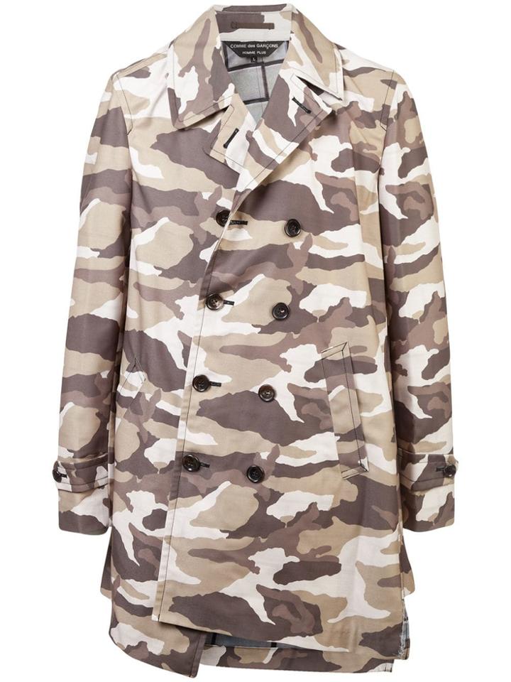 Comme Des Garçons Homme Plus Camouflage Double-breasted Coat - Green
