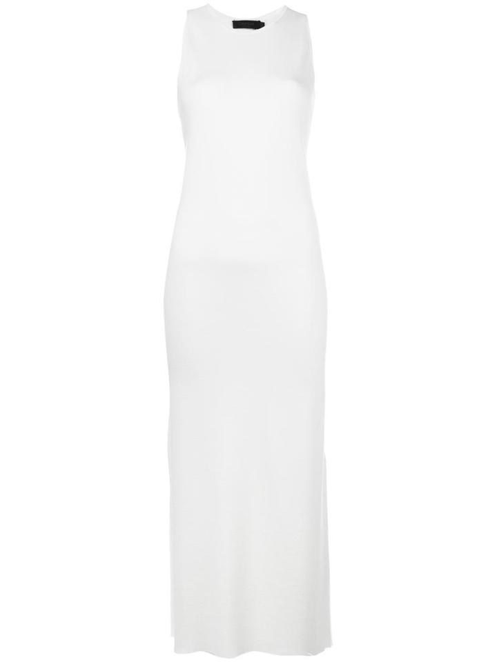 Calvin Klein Collection Slit Sides Dress, Women's, Size: Medium, White, Wool