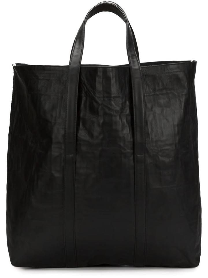Zilla Large Leather Shopper, Women's, Black, Leather