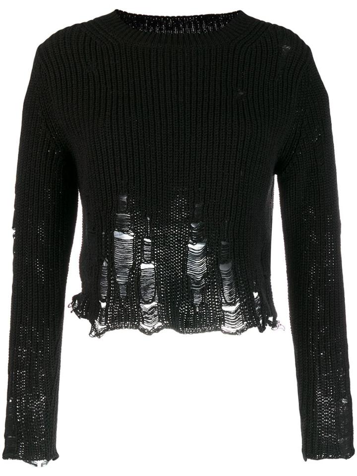 Song For The Mute Distressed Detail Sweater - Black