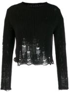 Song For The Mute Distressed Detail Sweater - Black