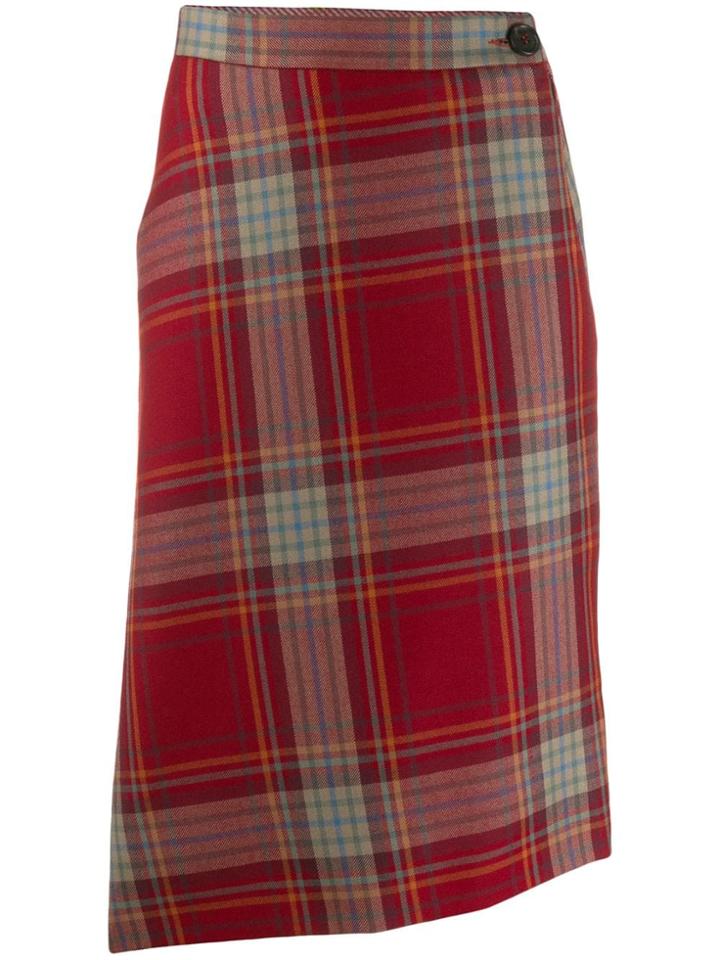Vivienne Westwood Check Print Skirt - Red