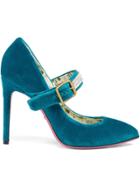 Gucci Velvet Pumps With Crystals - Blue