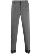 Neil Barrett Striped Cuff Tapered Trousers - Grey