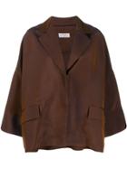 Alberto Biani Cropped Sleeve Swing Jacket - Brown