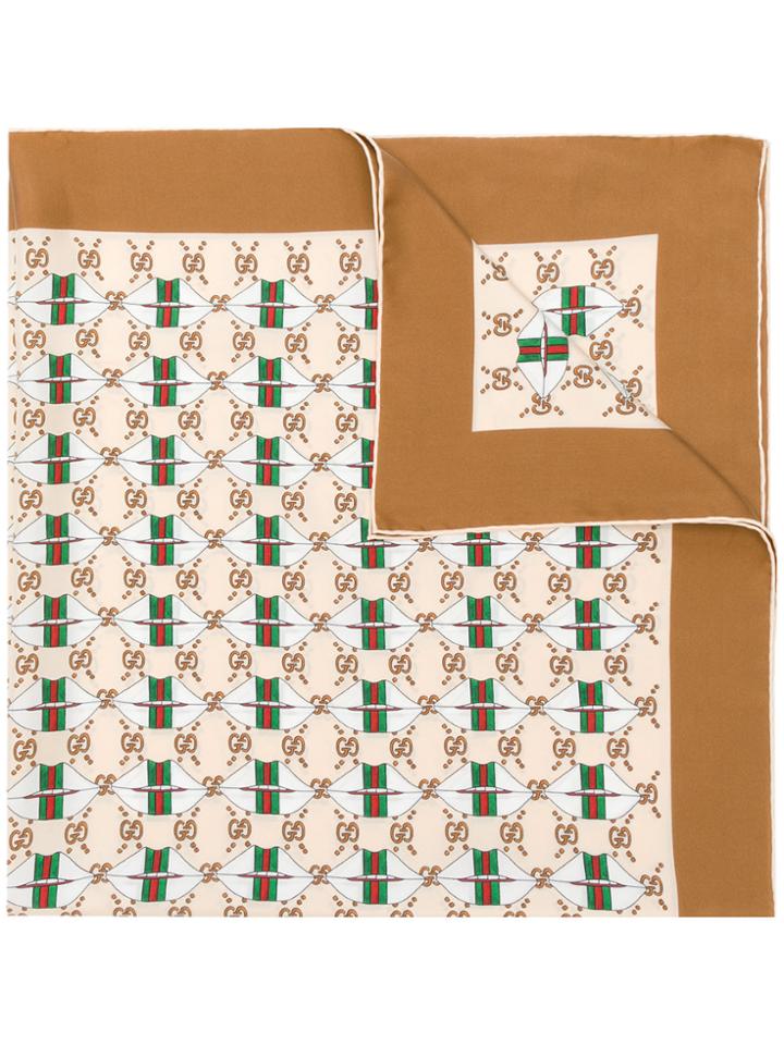 Gucci Kisses Print Scarf - Nude & Neutrals