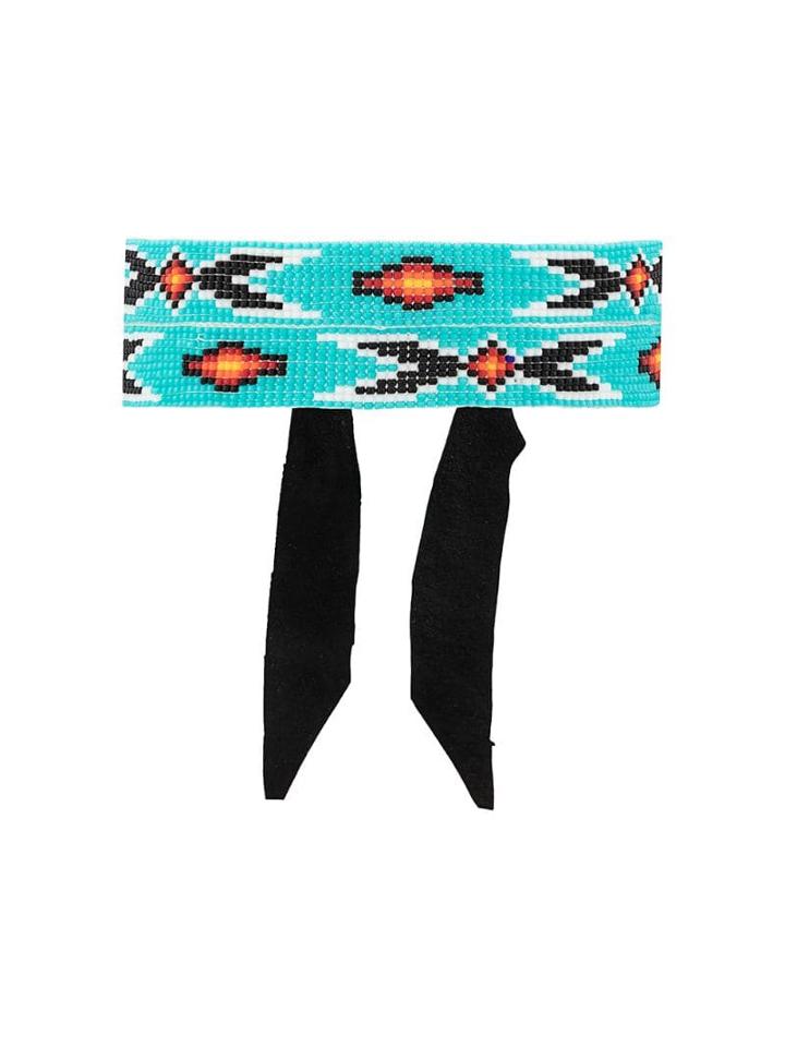 Jessie Western Beaded Band Choker - Blue