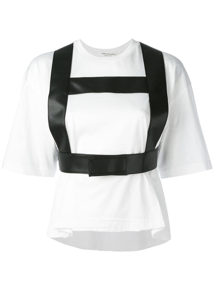 Junya Watanabe Comme Des Garçons - Harness Strap T-shirt - Women - Cotton/leather - M, White, Cotton/leather