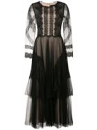 Marchesa Notte - Lace Embroidered Dress - Women - Nylon/polyester - 8, Black, Nylon/polyester