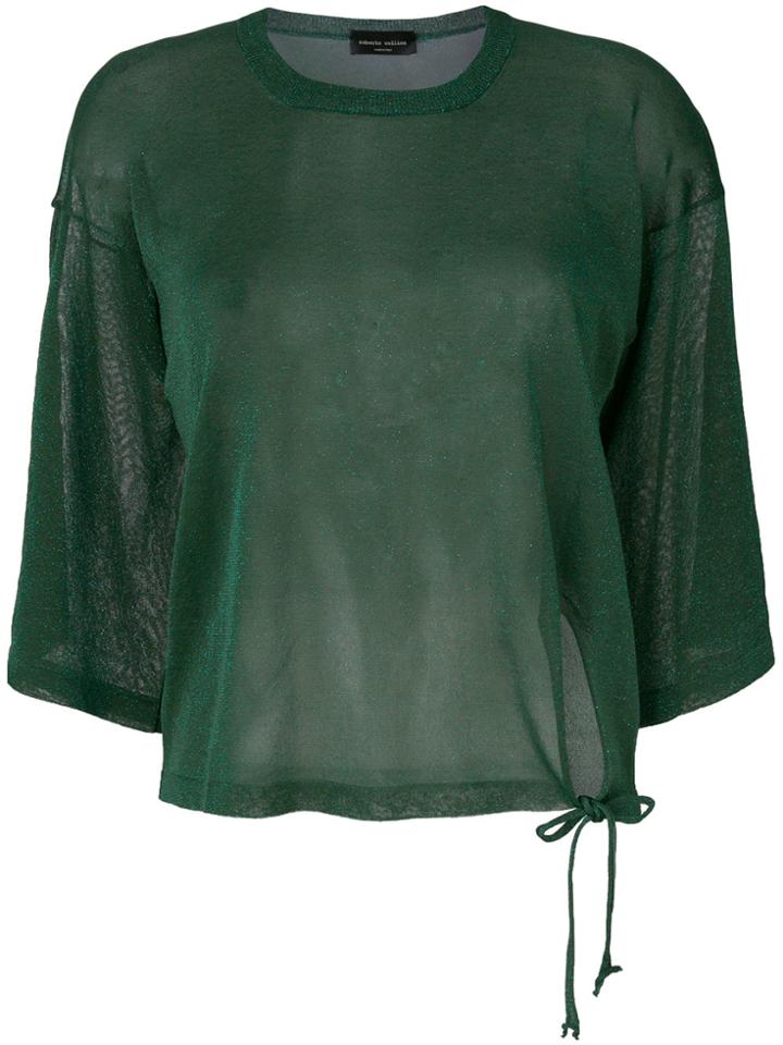 Roberto Collina Sheer Knitted Top - Green