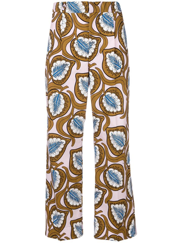 Marni Printed High Waist Trousers - Brown