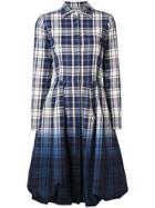 Oscar De La Renta Dip Dye Check Dress - Blue