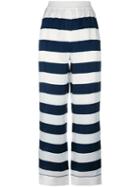 Dolce & Gabbana Striped Palazzo Pants, Women's, Size: 42, Blue, Silk