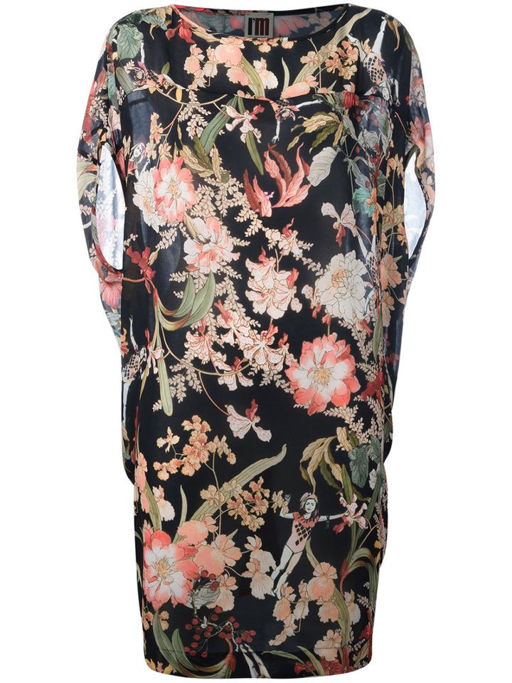 I'm Isola Marras Floral Print Dress, Women's, Size: 42, Black, Polyester