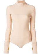 Mm6 Maison Margiela Longsleeved Turtle Neck Body - Nude & Neutrals
